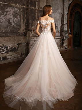 Свадебное платье Магда. Силуэт Пышное, А-силуэт. Цвет Белый / Молочный, Персик / Оранжевый. Вид 2