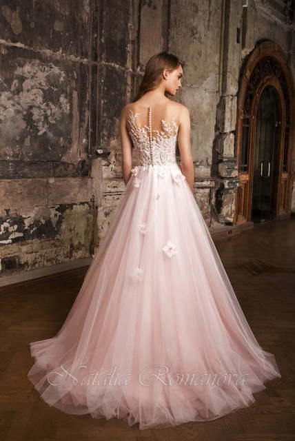Свадебное платье Рашель. Силуэт Пышное, А-силуэт. Цвет оттенки Розового. Вид 2