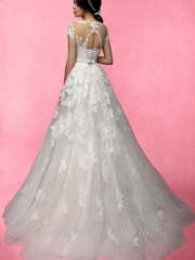 Свадебное платье Бистьера. Силуэт Пышное, А-силуэт. Цвет Белый / Молочный. Вид 2