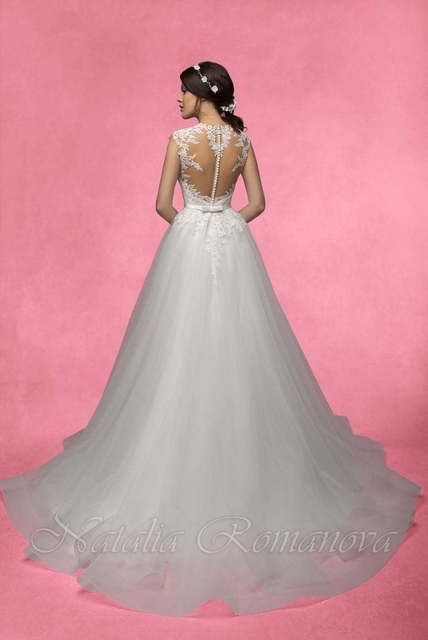 Свадебное платье Гардения. Силуэт Пышное, А-силуэт. Цвет Белый / Молочный. Вид 2