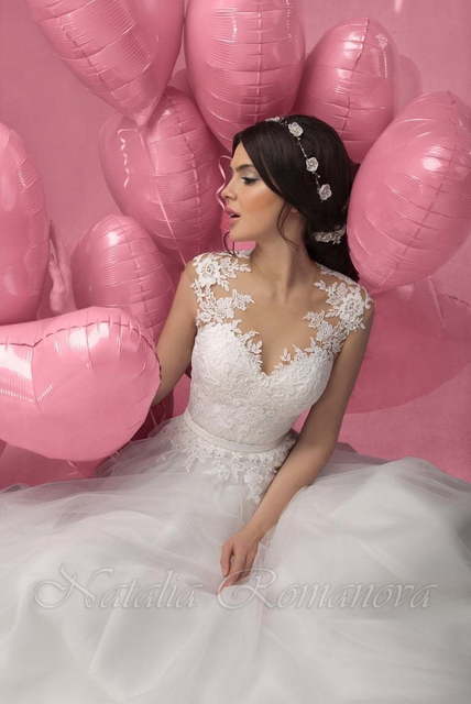 Свадебное платье Гардения. Силуэт Пышное, А-силуэт. Цвет Белый / Молочный. Вид 3