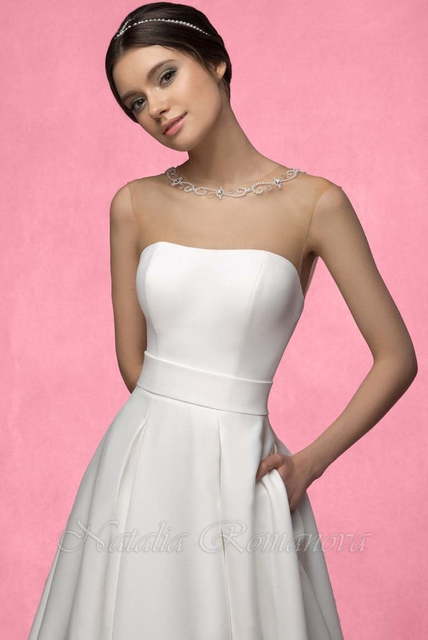 Свадебное платье Долорес. Силуэт А-силуэт. Цвет Белый / Молочный. Вид 3