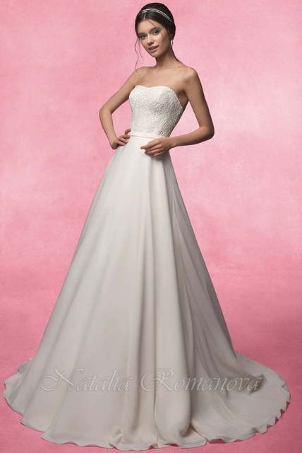 Свадебное платье Джулс. Силуэт А-силуэт. Цвет Белый / Молочный. Вид 3