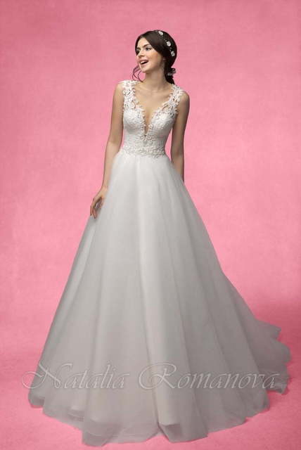 Свадебное платье Жасмин. Силуэт Пышное, А-силуэт. Цвет Белый / Молочный. Вид 3