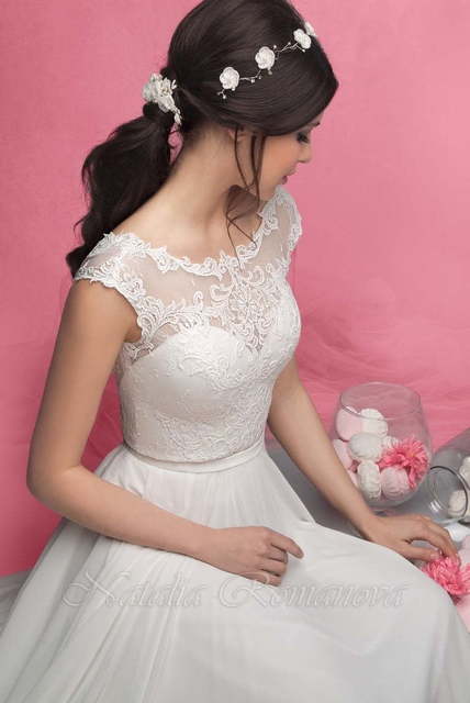 Свадебное платье Кира 2. Силуэт А-силуэт, Прямое. Цвет Белый / Молочный. Вид 4