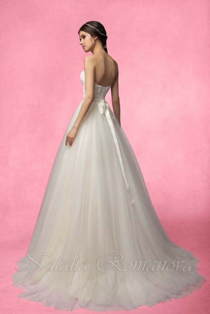 Свадебное платье Монти. Силуэт Пышное, А-силуэт. Цвет Белый / Молочный. Вид 2