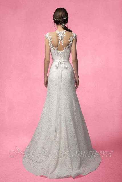 Свадебное платье Эмерсон. Силуэт А-силуэт, Прямое. Цвет Белый / Молочный. Вид 2