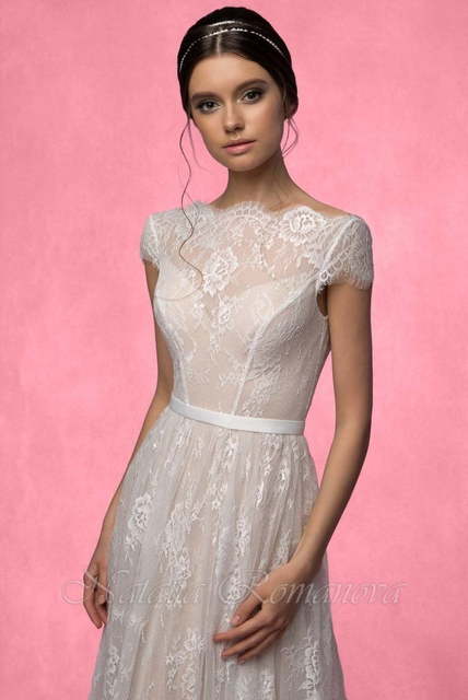 Свадебное платье Пейдж. Силуэт А-силуэт, Прямое. Цвет Айвори / Капучино, Белый / Молочный. Вид 4