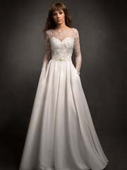 Свадебное платье Велси. Силуэт А-силуэт, Прямое. Цвет Белый / Молочный. Вид 1