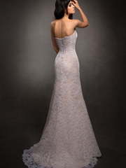 Свадебное платье Дарина. Силуэт А-силуэт, Рыбка. Цвет Айвори / Капучино, Пепельный / Металлик, Персик / Оранжевый. Вид 2