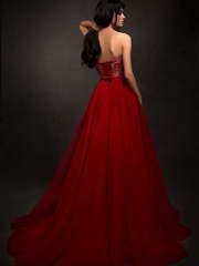 Свадебное платье Мей. Силуэт Пышное, А-силуэт. Цвет Красный / Марсала. Вид 2