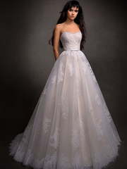 Свадебное платье Патриция. Силуэт Пышное, А-силуэт. Цвет Белый / Молочный, Айвори / Капучино, Пепельный / Металлик, Персик / Оранжевый. Вид 1