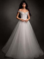 Свадебное платье Элейн. Силуэт Пышное, А-силуэт. Цвет Белый / Молочный. Вид 1