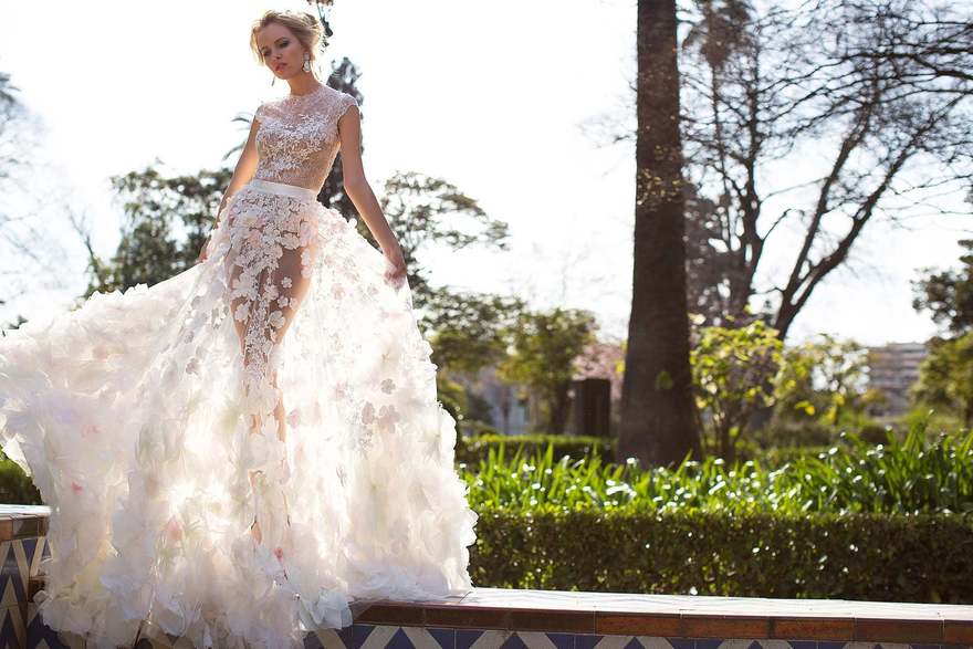 Свадебное платье Bellarose. Силуэт Пышное, А-силуэт. Цвет Айвори / Капучино, Белый / Молочный, оттенки Розового. Вид 2