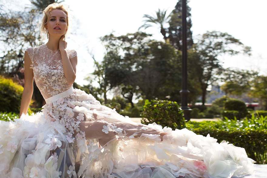 Свадебное платье Bellarose. Силуэт Пышное, А-силуэт. Цвет Айвори / Капучино, Белый / Молочный, оттенки Розового. Вид 3