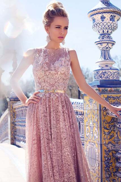 Свадебное платье Seville. Силуэт А-силуэт, Прямое. Цвет Айвори / Капучино, оттенки Розового. Вид 2