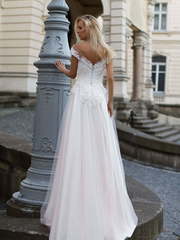 Свадебное платье Dolce. Силуэт Пышное, А-силуэт. Цвет Белый / Молочный, оттенки Розового. Вид 2