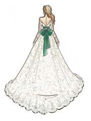 Свадебное платье Carmelita. Силуэт Пышное, А-силуэт. Цвет Белый / Молочный, Айвори / Капучино. Вид 2