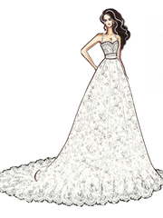 Свадебное платье Carnelia. Силуэт Пышное, А-силуэт. Цвет Белый / Молочный. Вид 1