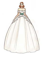 Свадебное платье Caterina. Силуэт Пышное, А-силуэт. Цвет Белый / Молочный, Айвори / Капучино. Вид 1