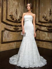 Свадебное платье Berlinda. Силуэт А-силуэт, Рыбка. Цвет Белый / Молочный. Вид 1