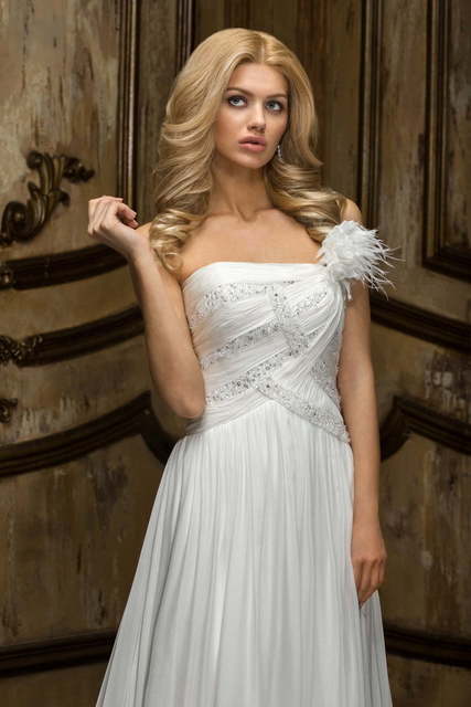 Свадебное платье Blandina. Силуэт А-силуэт, Прямое. Цвет Белый / Молочный. Вид 2