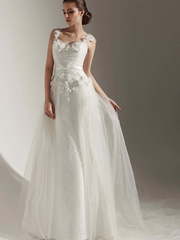 Свадебное платье Anaconda. Силуэт А-силуэт. Цвет Белый / Молочный. Вид 1