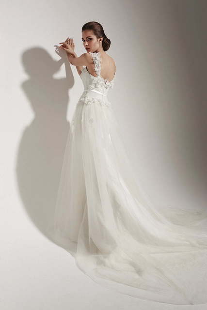 Свадебное платье Anaconda. Силуэт А-силуэт. Цвет Белый / Молочный. Вид 2