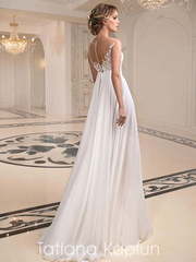 Свадебное платье Dalila. Силуэт А-силуэт, Прямое. Цвет Белый / Молочный, Айвори / Капучино. Вид 2