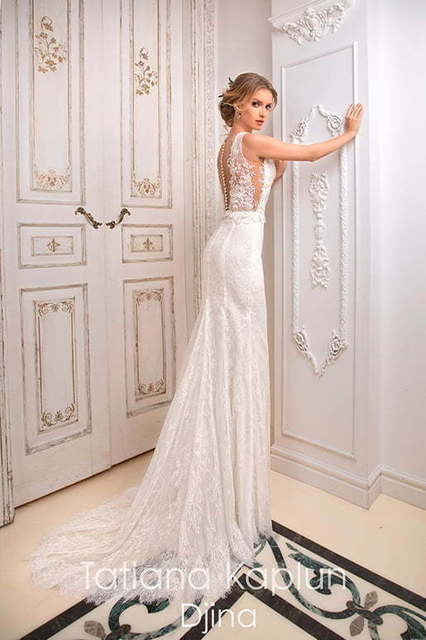 Свадебное платье Djina. Силуэт Пышное, А-силуэт, Прямое. Цвет Айвори / Капучино, Белый / Молочный. Вид 2