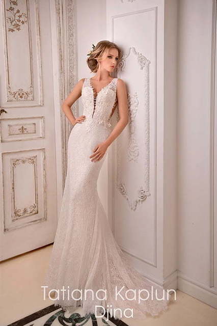 Свадебное платье Djina. Силуэт Пышное, А-силуэт, Прямое. Цвет Айвори / Капучино, Белый / Молочный. Вид 4