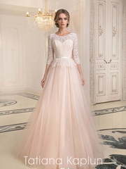 Свадебное платье Eri. Силуэт А-силуэт. Цвет Персик / Оранжевый, оттенки Розового. Вид 1