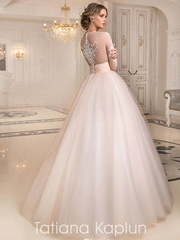 Свадебное платье Flo. Силуэт Пышное, А-силуэт. Цвет Персик / Оранжевый, оттенки Розового. Вид 2