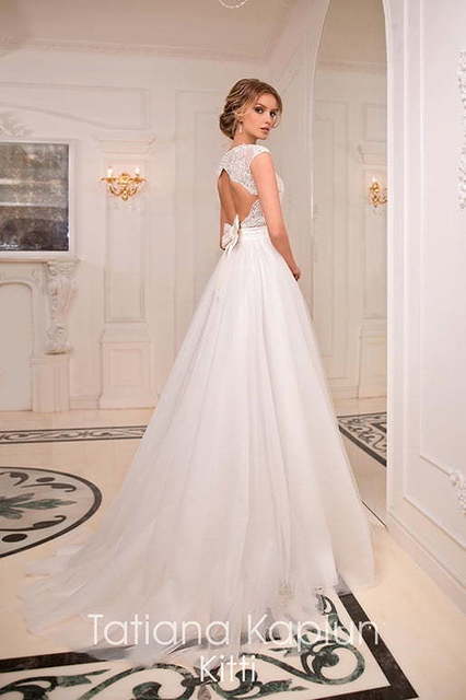 Свадебное платье Kitti. Силуэт Пышное, А-силуэт. Цвет Айвори / Капучино, Белый / Молочный. Вид 2