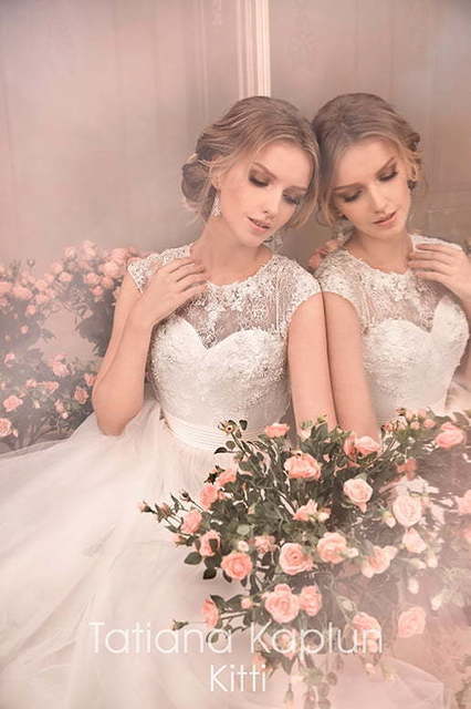 Свадебное платье Kitti. Силуэт Пышное, А-силуэт. Цвет Айвори / Капучино, Белый / Молочный. Вид 3