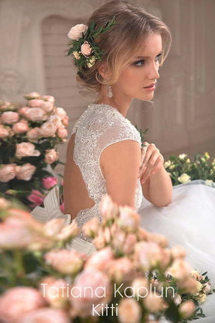 Свадебное платье Kitti. Силуэт Пышное, А-силуэт. Цвет Айвори / Капучино, Белый / Молочный. Вид 4