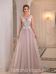 Свадебное платье Leiton. Силуэт А-силуэт. Цвет оттенки Розового, Лавандовый / Фиолетовый. Вид 1