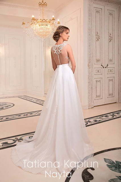 Свадебное платье Nayta. Силуэт А-силуэт, Прямое. Цвет Белый / Молочный. Вид 2