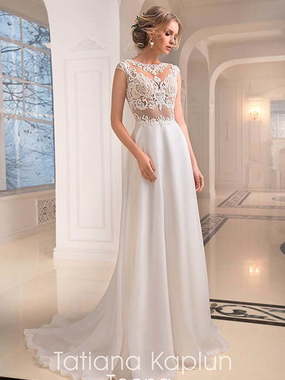 Свадебное платье Teona. Силуэт А-силуэт, Прямое. Цвет Белый / Молочный. Вид 1