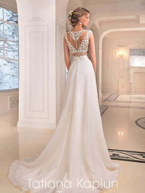 Свадебное платье Teona. Силуэт А-силуэт, Прямое. Цвет Белый / Молочный. Вид 2