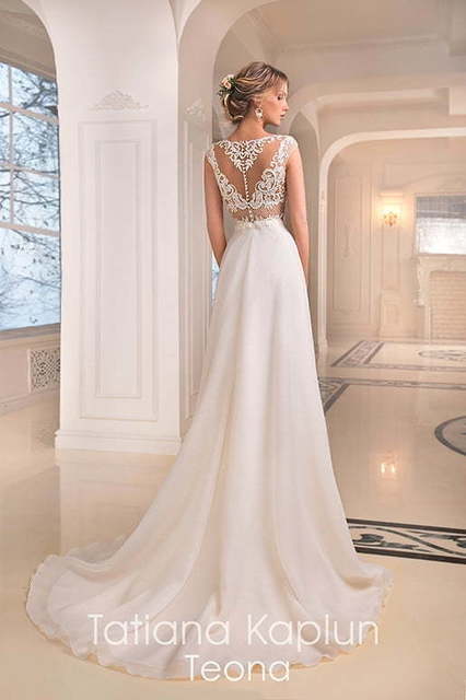 Свадебное платье Teona. Силуэт А-силуэт, Прямое. Цвет Белый / Молочный. Вид 2