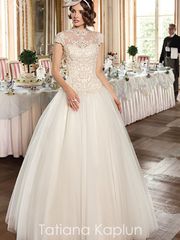 Свадебное платье Mihelina. Силуэт А-силуэт. Цвет Белый / Молочный, Айвори / Капучино. Вид 1