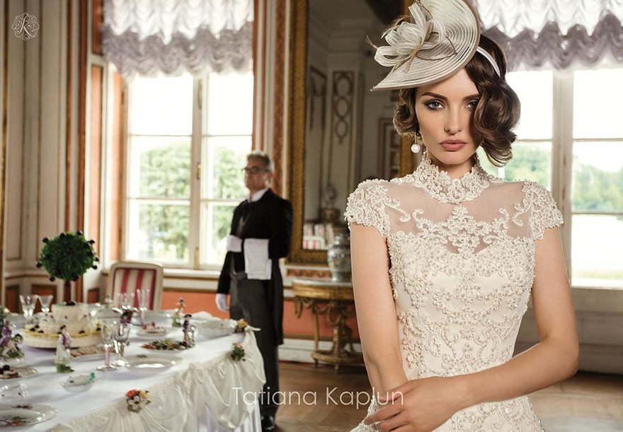 Свадебное платье Mihelina. Силуэт А-силуэт. Цвет Айвори / Капучино, Белый / Молочный. Вид 3