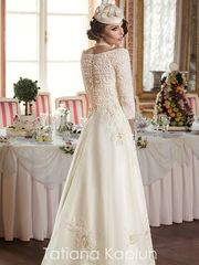 Свадебное платье Edsel. Силуэт А-силуэт. Цвет Айвори / Капучино. Вид 2