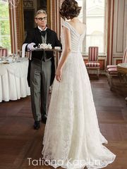 Свадебное платье Dinara. Силуэт А-силуэт, Прямое. Цвет Белый / Молочный, Айвори / Капучино. Вид 2