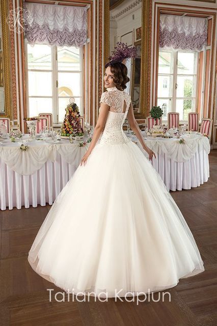 Свадебное платье Aletea. Силуэт Пышное, А-силуэт. Цвет Айвори / Капучино, Белый / Молочный. Вид 2