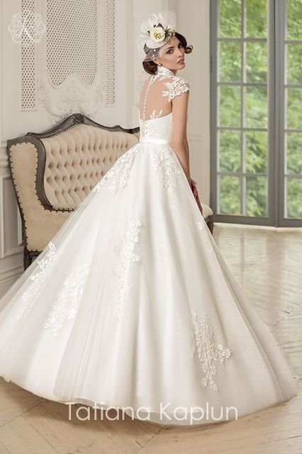 Свадебное платье Erselia. Силуэт Пышное, А-силуэт. Цвет Белый / Молочный. Вид 2