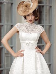 Свадебное платье Adetta. Силуэт А-силуэт, Прямое. Цвет Белый / Молочный. Вид 1