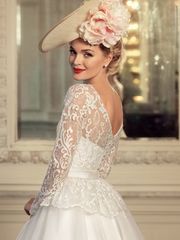 Свадебное платье Земфира. Силуэт Пышное, А-силуэт. Цвет Белый / Молочный. Вид 2