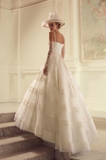 Свадебное платье Лоренза. Силуэт Пышное, А-силуэт. Цвет Айвори / Капучино, Белый / Молочный. Вид 2